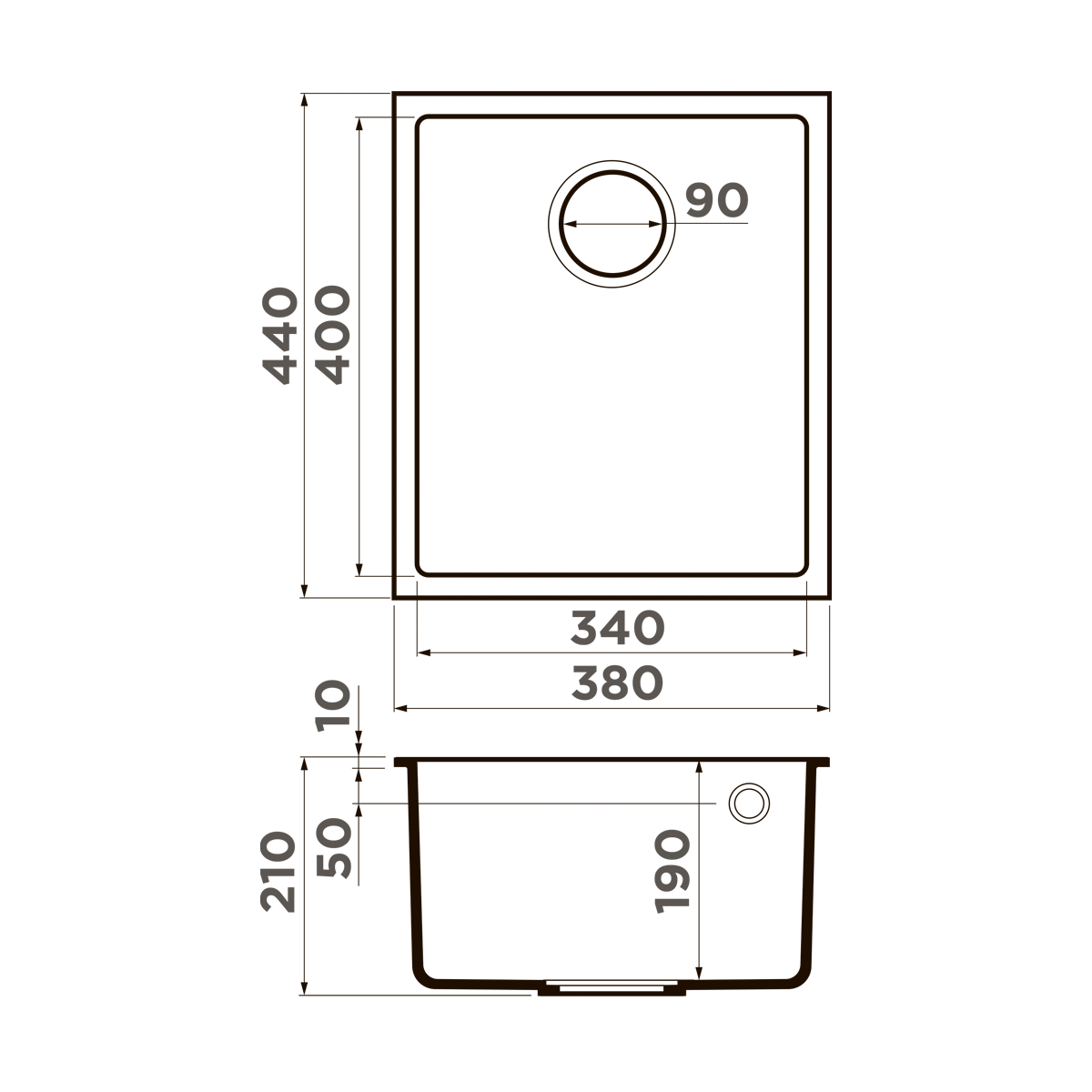 Мойка кухонная Omoikiri Bosen 38-U EV 4993231 Tetogranit, эверест