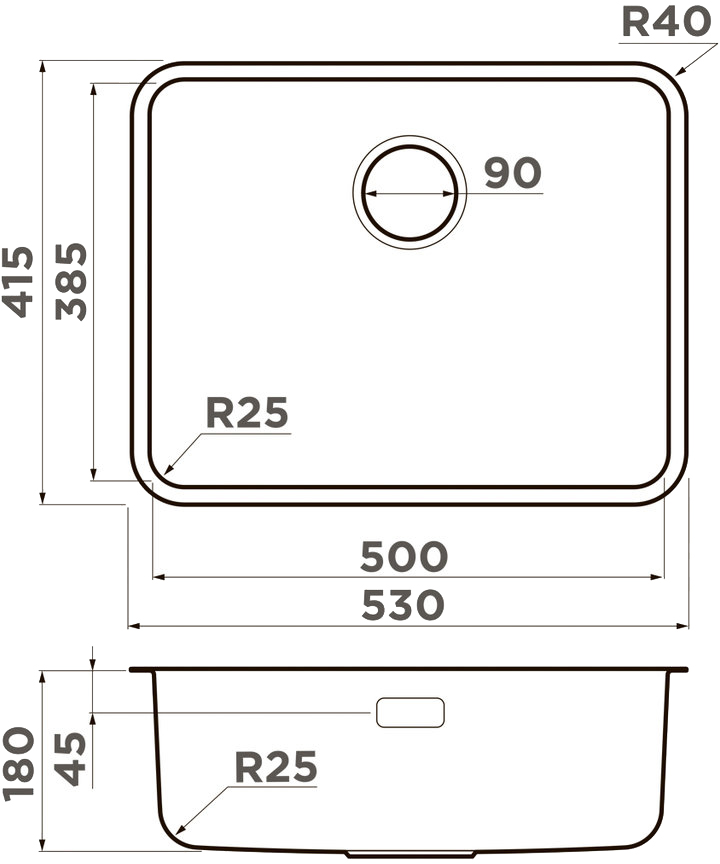 Мойка кухонная Omoikiri Omi 53-U/I Ultra GB 4997419 из нержавеющей стали, графит