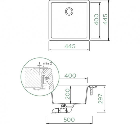 Мойка кухонная Schock Greenwich 50F 700909F Cristadur, пуро