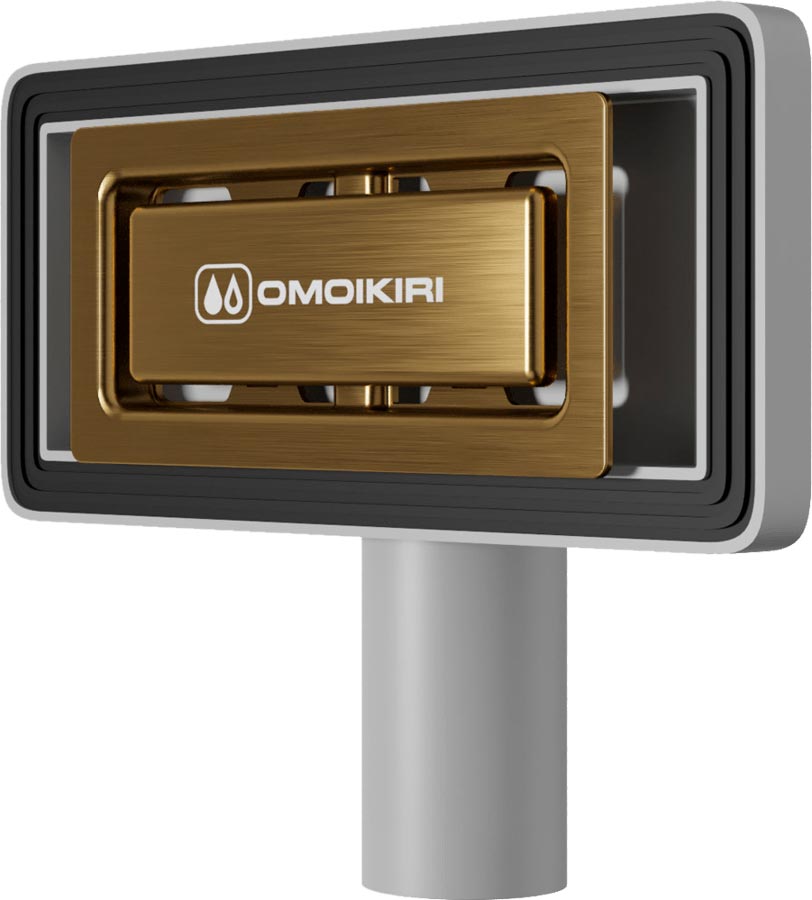 Универсальный прямоугольный перелив Omoikiri OV-02 AB022 4956724 для кухонных моек, античная латунь