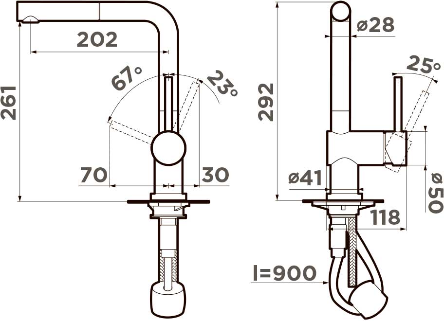Смеситель Omoikiri Akashi-S WH 4994572 для кухонной мойки, белый