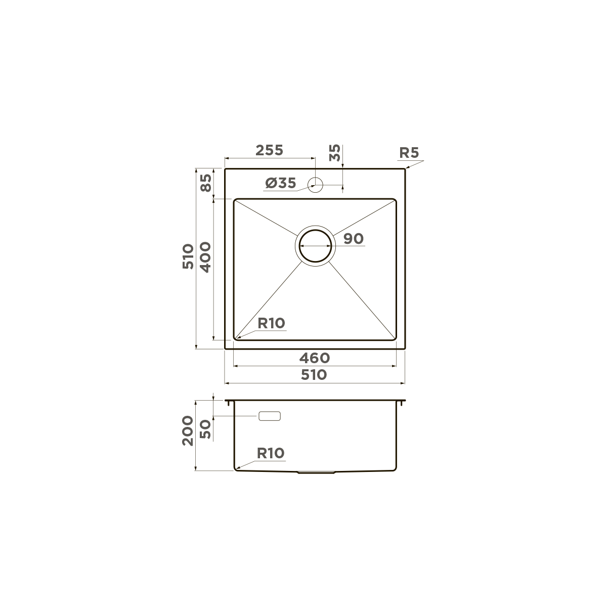 Мойка кухонная Omoikiri Akisame 51 LG 4973439 из нержавеющей стали, светлое золото