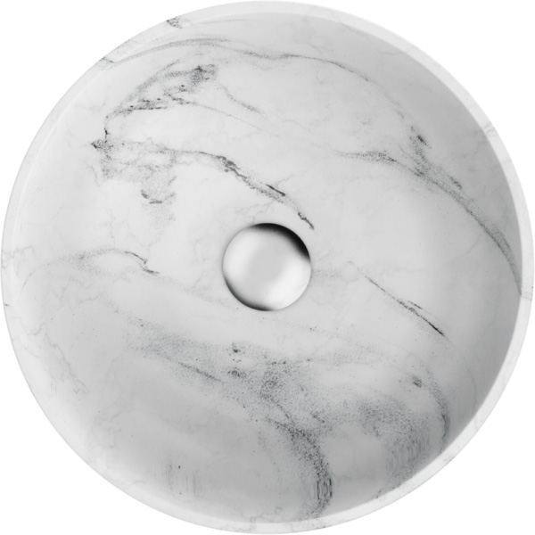 Раковина Omoikiri Hitomi WH Marble 4972078 Natceramic для ванной, белый мрамор