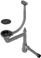 Арматура для одночашевых кухонных моек Omoikiri WK-1C GB 4956760 с прямоугольным переливом и декоративным элементом для корзины, графит