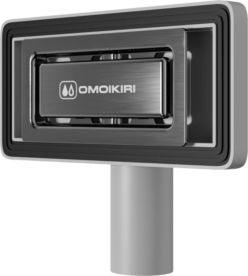 Универсальный прямоугольный перелив Omoikiri OV-02 GM 4956722 для кухонных моек, вороненая сталь
