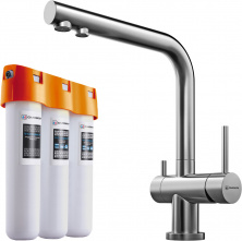 Комплект Omoikiri Nagano BN с фильтром Pure Drop Lite 4011.8028 для кухни, нержавеющая сталь