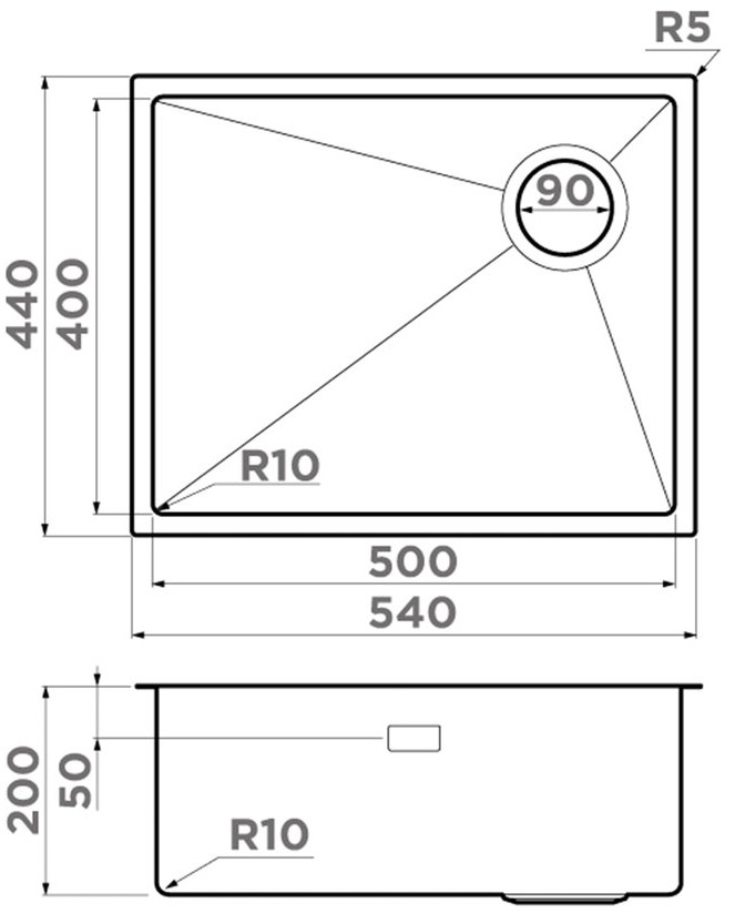 Мойка кухонная Omoikiri Taki 54-U/IF Side SF LG 4997092 из нержавеющей стали, светлое золото