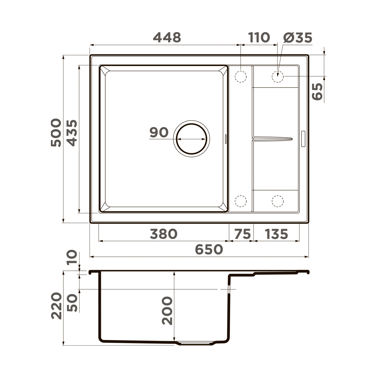 Мойка кухонная Omoikiri Sumi 65 SA 4993672 Tetogranit, бежевый