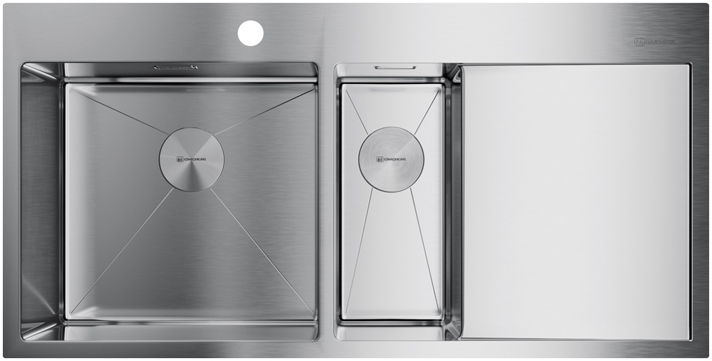 Мойка кухонная Omoikiri Akisame 100-2 L IN 4973544 из нержавеющей стали, нержавеющая сталь