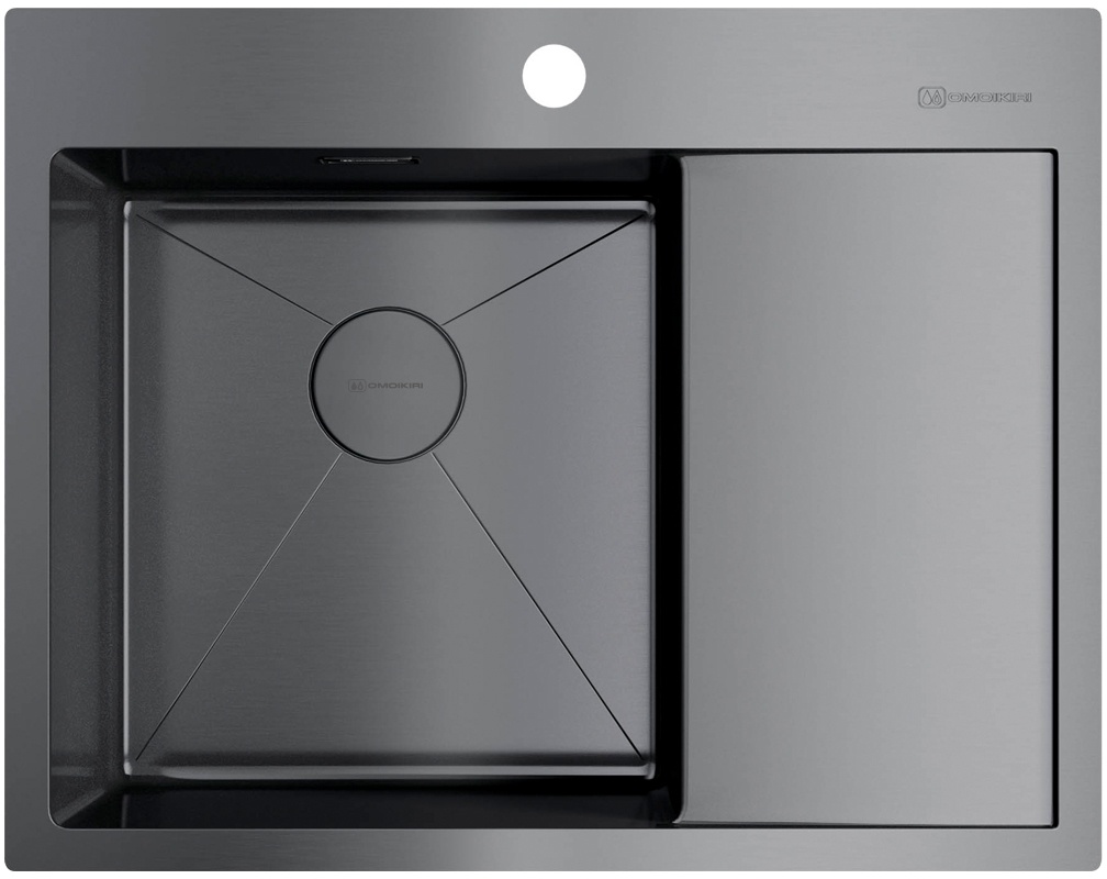 Мойка кухонная Omoikiri Akisame 65 L GM 4973097 из нержавеющей стали, вороненая сталь
