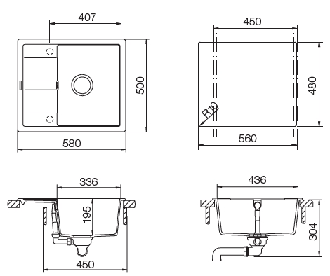 Мойка кухонная Schock Optima 45D 700792 Cristalite, альпина