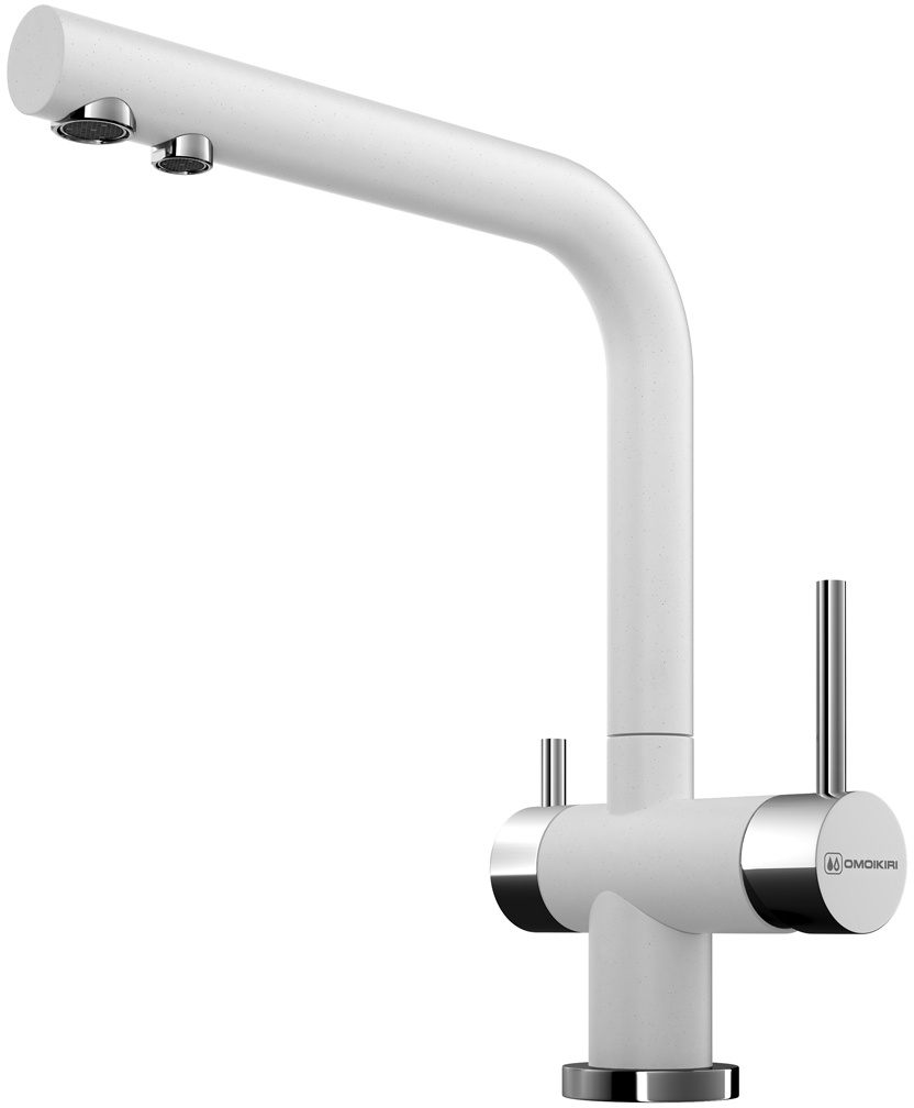 Смеситель Omoikiri Nagano WH 4994054 для кухонной мойки, белый