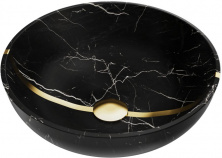 Раковина Omoikiri Hitomi BL Marble 4972077 Natceramic для ванной, черный мрамор