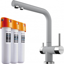 Комплект Omoikiri Nagano GR с фильтром Pure Drop Lite 4219.8028 для кухни, leningrad grey
