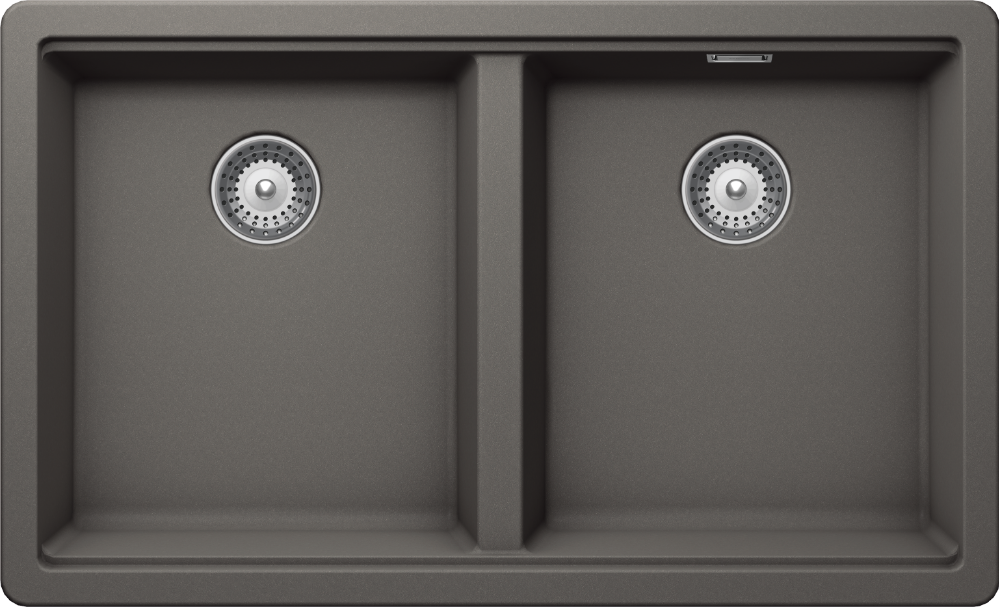 Мойка кухонная Schock Greenwich 80-2U 701069U Cristadur, серебристый камень
