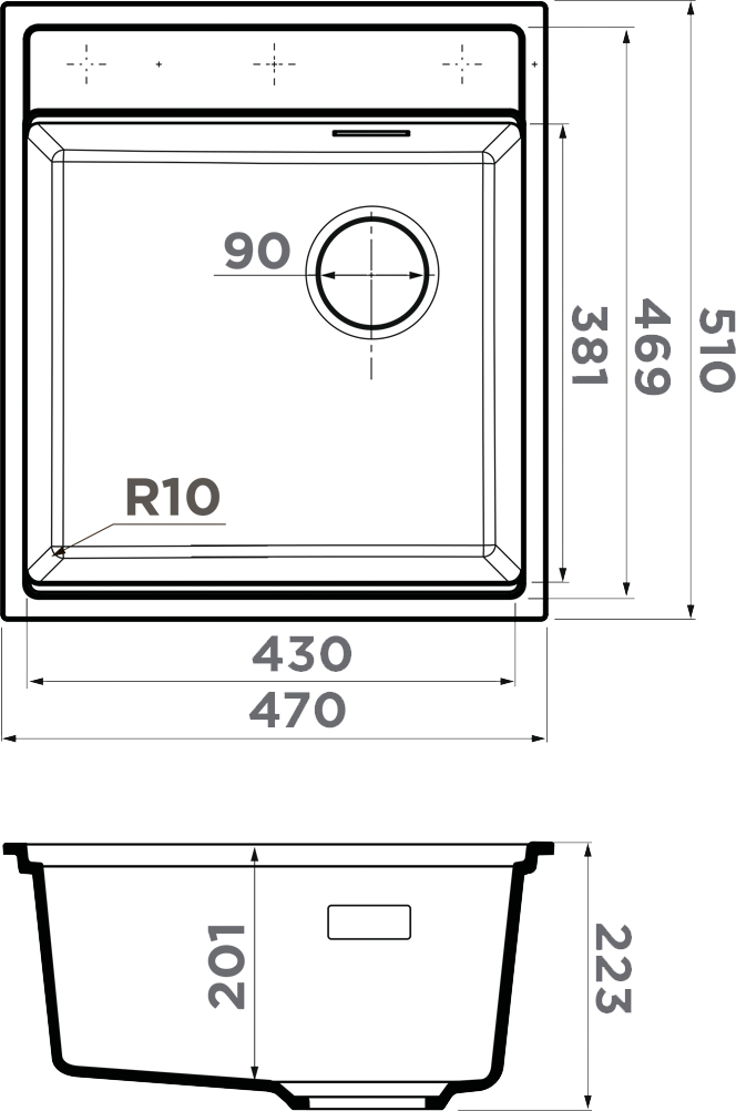 Мойка кухонная Omoikiri Yoru 47 Side WH 4993958 Artgranit, белый