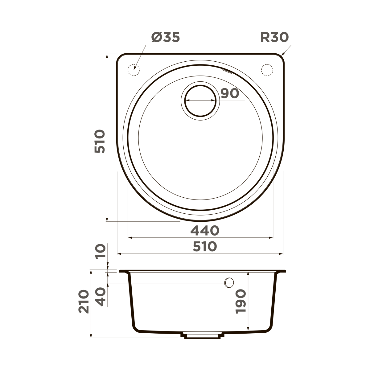Мойка кухонная Omoikiri Akegata 51 DC 4993757 Artgranit, темный шоколад