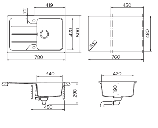 Мойка кухонная Schock Formhaus 45D 700934 Cristalite, альпина