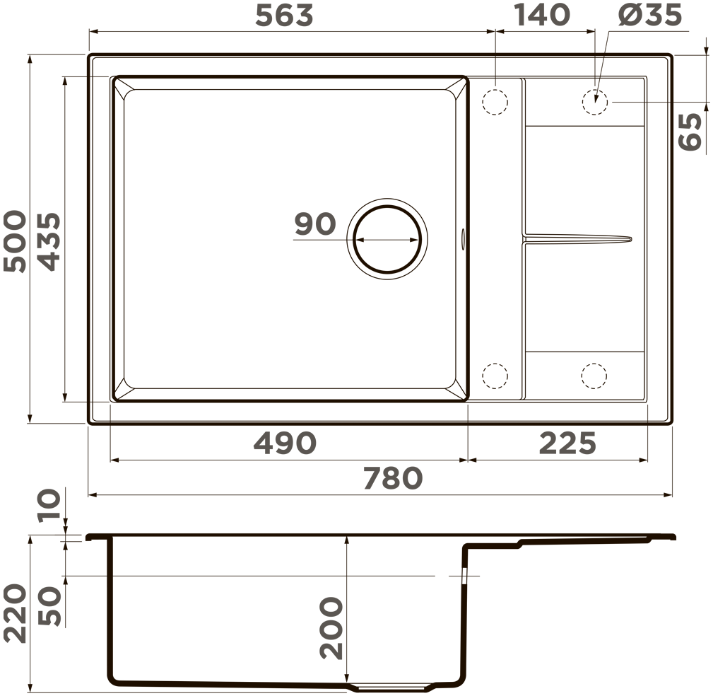 Мойка кухонная Omoikiri Sumi 78A-LB WH 4997100 Artceramic, белый