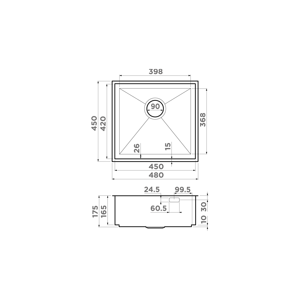 Мойка кухонная Omoikiri Kasen 48-26 INT LG 4997057 из нержавеющей стали, светлое золото