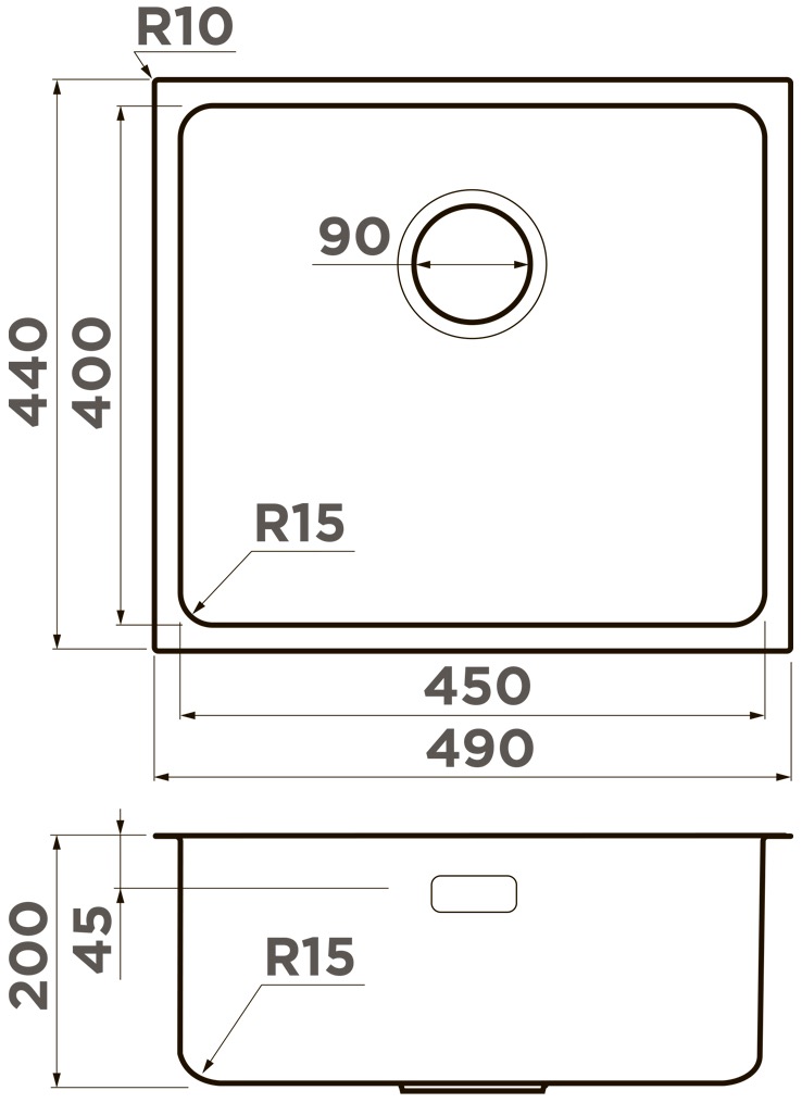Мойка кухонная Omoikiri Tadzava 49-U/I Ultra 15 IN 4997115 из нержавеющей стали, нержавеющая сталь