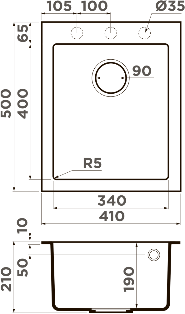 Мойка кухонная Omoikiri Bosen 41A GR 4993813 Artceramic, leningrad grey