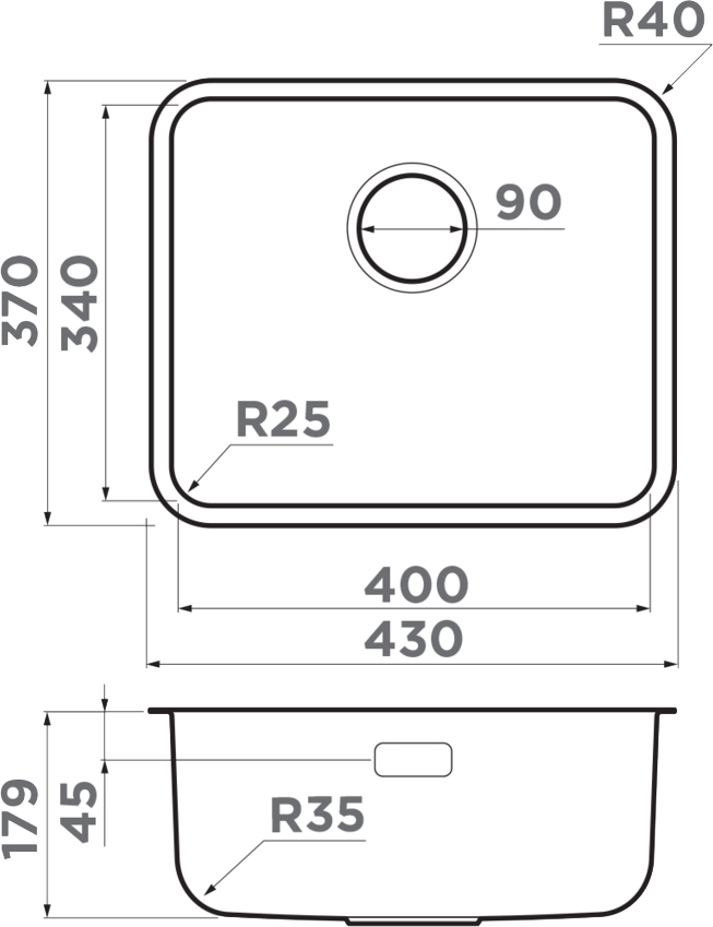 Мойка кухонная Omoikiri Omi 43-U/I Ultra Mini LG 4997403 из нержавеющей стали, светлое золото