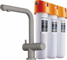 Комплект Omoikiri Nagano P GR с фильтром Pure Drop Lite 4219.8028P для кухни, leningrad grey