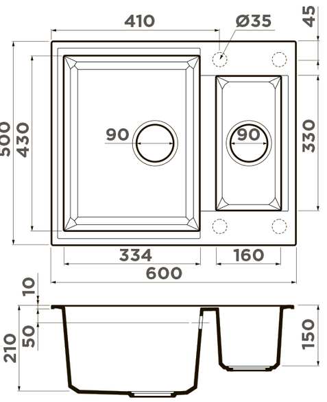 Мойка кухонная Omoikiri Sakaime 60-2 GR 4993554 Tetogranit, leningrad grey