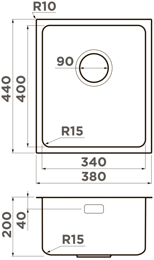 Мойка кухонная Omoikiri Tadzava 38-U/I Ultra 15 IN 4997113 из нержавеющей стали, нержавеющая сталь