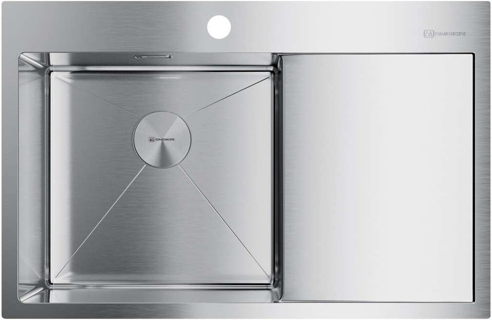 Мойка кухонная Omoikiri Akisame 78 L IN 4973060 из нержавеющей стали, нержавеющая сталь