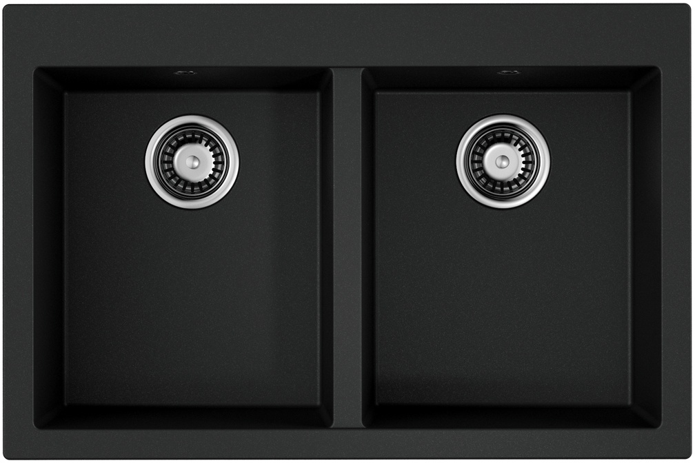 Мойка кухонная Omoikiri Bosen 80-2 BL 4993836 Tetogranit, черный