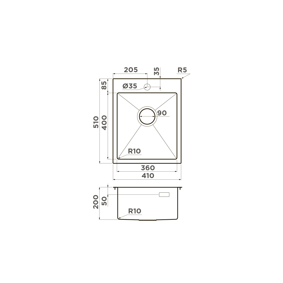 Мойка кухонная Omoikiri Akisame 41 LG 4973080 из нержавеющей стали, светлое золото