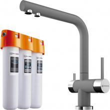 Комплект Omoikiri Nagano PL с фильтром Pure Drop Lite 4064.8028 для кухни, платина