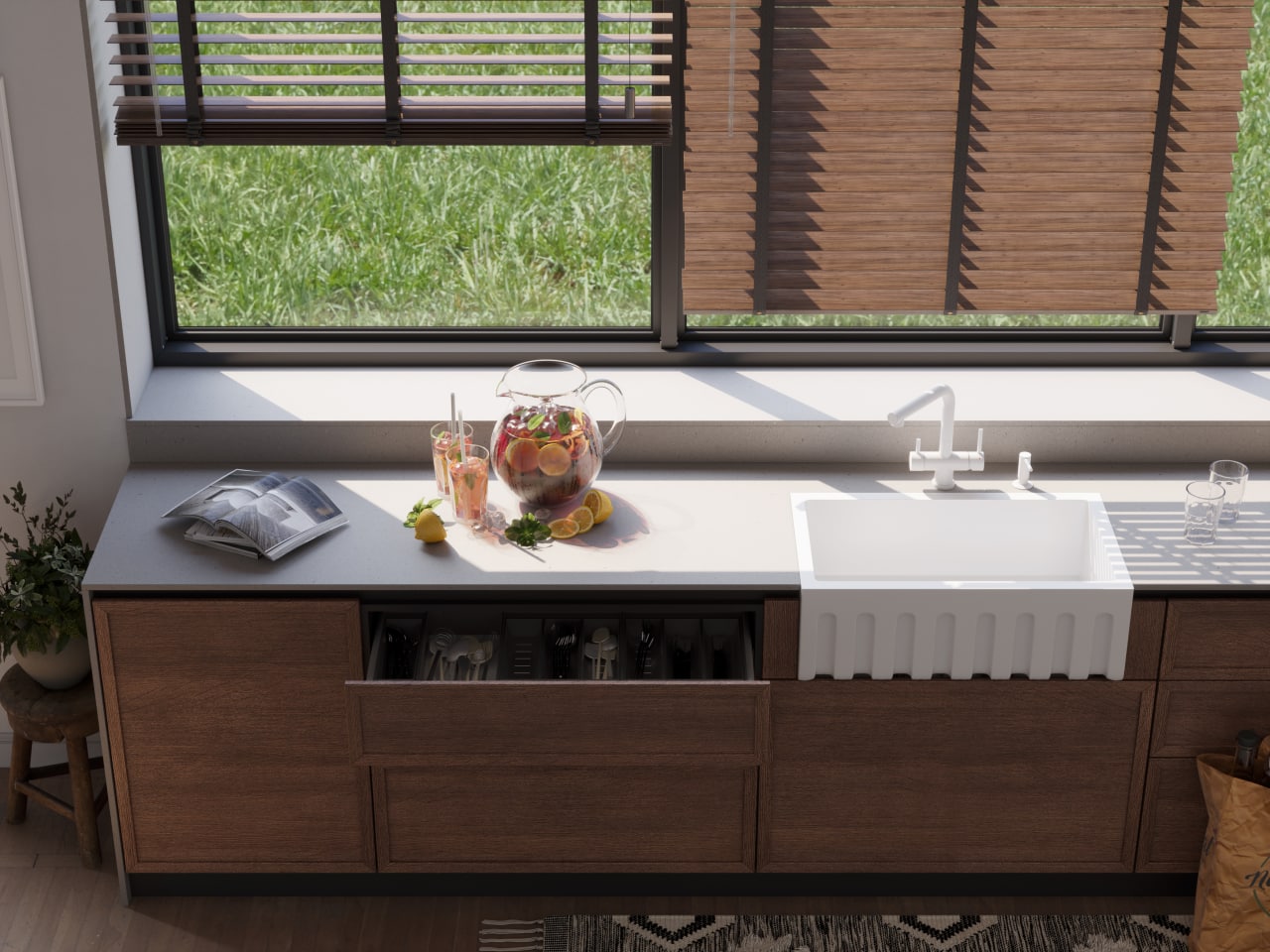 Смеситель Omoikiri Takamatsu-S WH 4994357 для кухонной мойки, белый