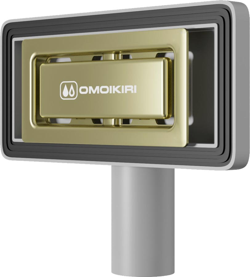 Универсальный прямоугольный перелив Omoikiri OV-02 LG 4956723 для кухонных моек, светлое золото