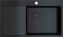 Мойка кухонная Omoikiri Akisame 86 Side R GB 4997044 из нержавеющей стали, графит