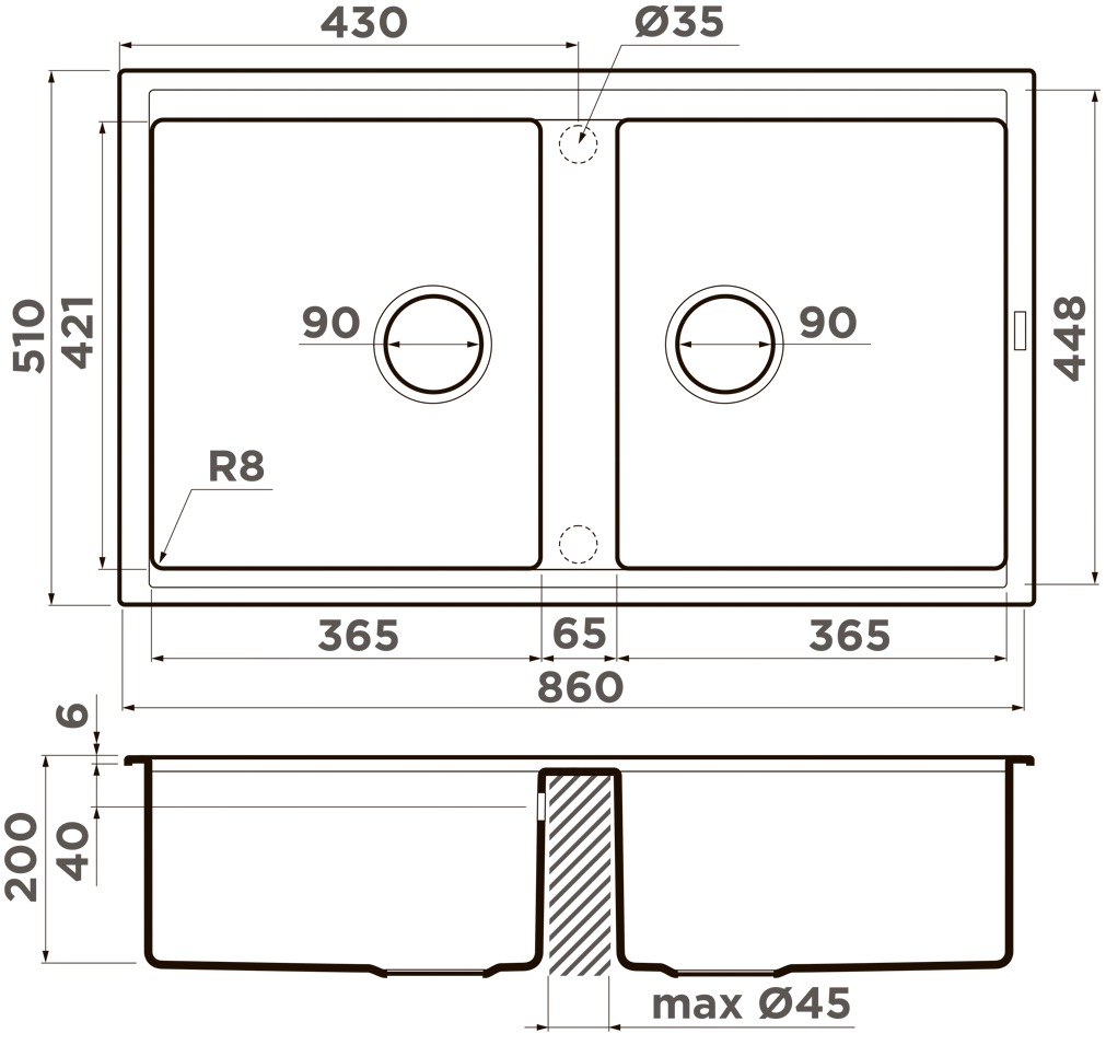 Мойка кухонная Omoikiri Kitagawa 86-2 WH 4993806 Artceramic, белый