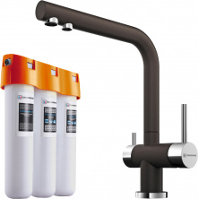 Комплект Omoikiri Nagano DC с фильтром Pure Drop Lite 4048.8028 для кухни, темный шоколад
