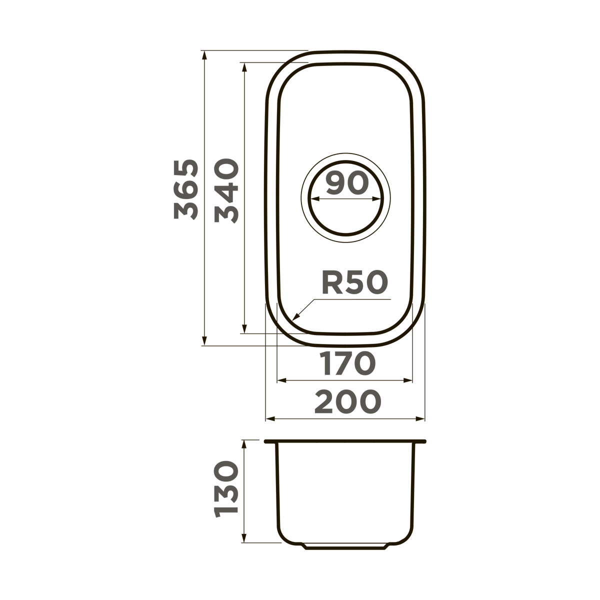 Мойка кухонная Omoikiri Omi 20-U IN 4997022 из нержавеющей стали, нержавеющая сталь