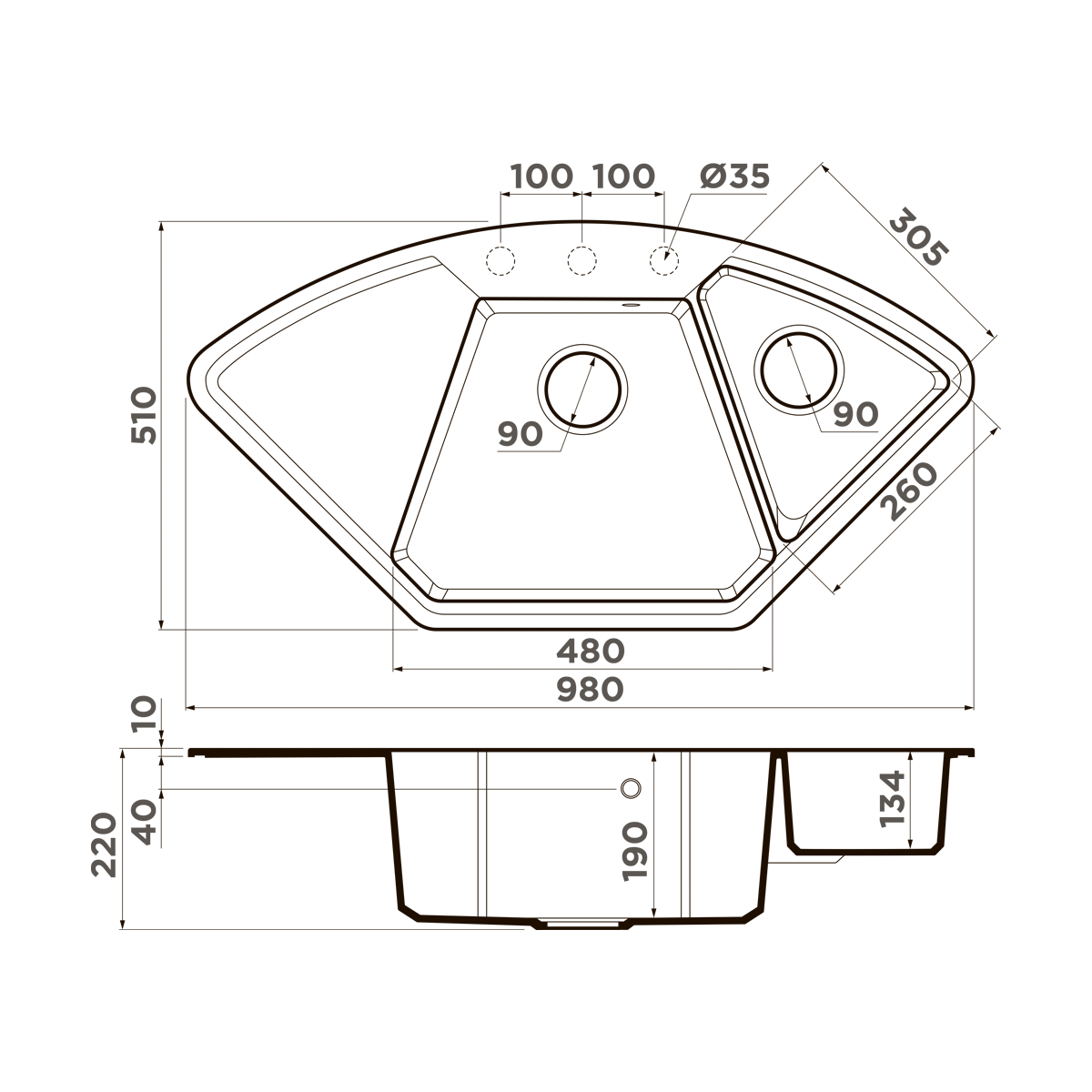 Мойка кухонная Omoikiri Yonaka 98-C SA 4993717 Artgranit, бежевый