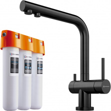 Комплект Omoikiri Nagano GM с фильтром Pure Drop Lite 4179.8028 для кухни, вороненая сталь