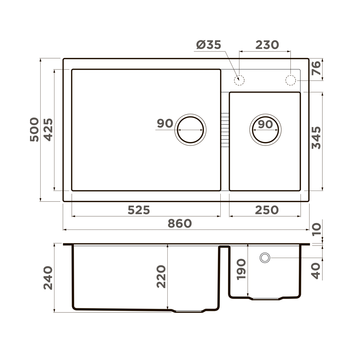 Мойка кухонная Omoikiri Tedori 86-2-LB PL 4993939 Tetogranit, платина