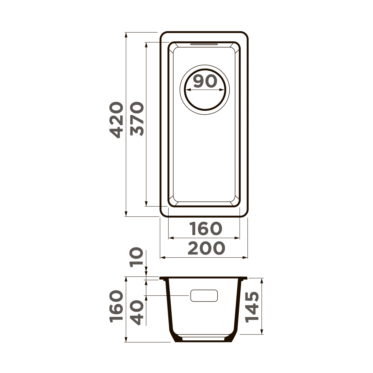 Мойка кухонная Omoikiri Kata 20-U DC 4993374 Artgranit, темный шоколад