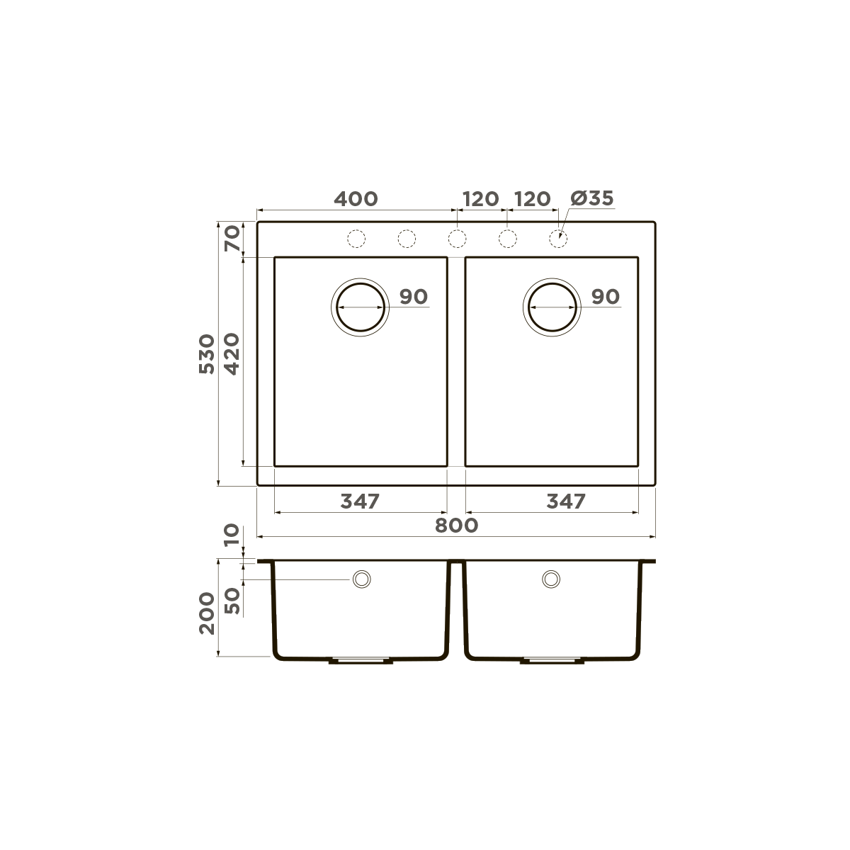 Мойка кухонная Omoikiri Bosen 80-2 WH 4993839 Tetogranit, белый