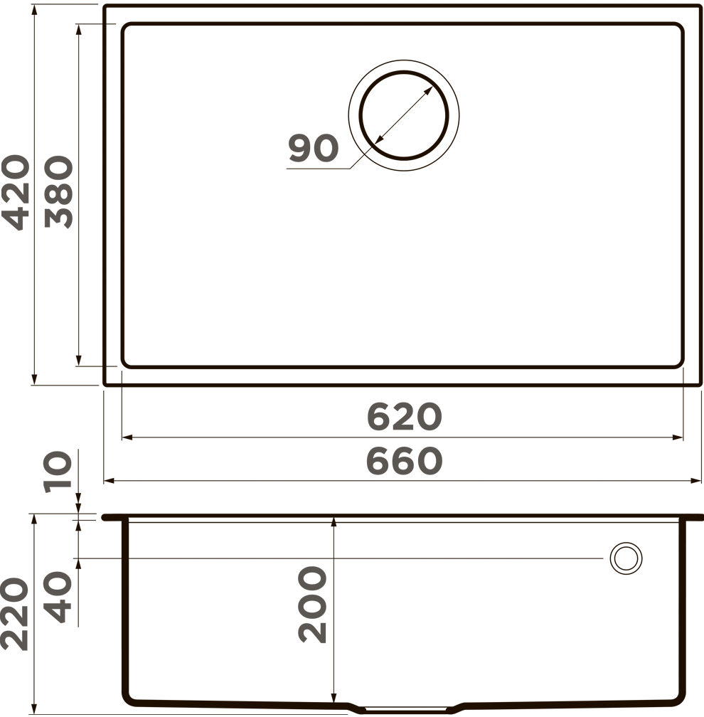 Мойка кухонная Omoikiri Tedori 66-U ES 4997237 Tetogranit, espresso