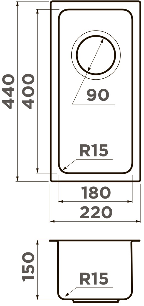 Мойка кухонная Omoikiri Tadzava 22-U/I Ultra 15 IN 4997112 из нержавеющей стали, нержавеющая сталь