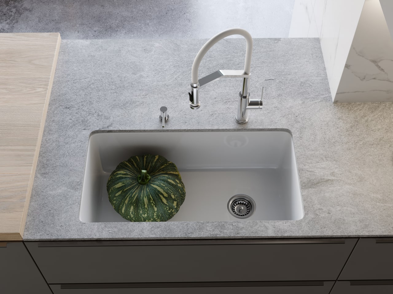 Мойка кухонная Omoikiri Tokara 88 WH Glossy 4993867 Natceramic, белый