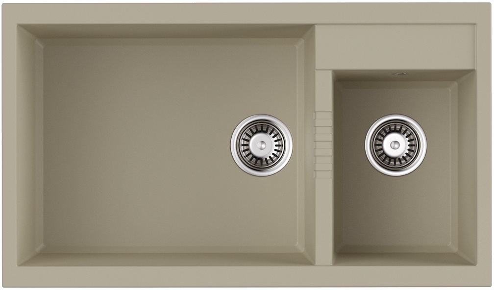 Мойка кухонная Omoikiri Tedori 86-2-LB BE 4993933 Tetogranit, ваниль