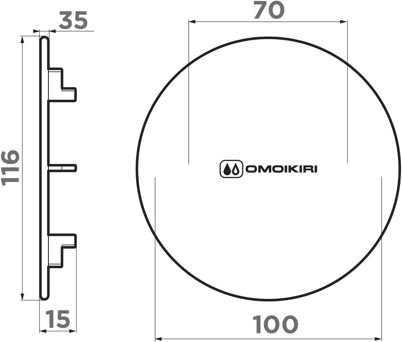 Декоративный элемент Omoikiri DEC GB 4956763 для выпуска, графит